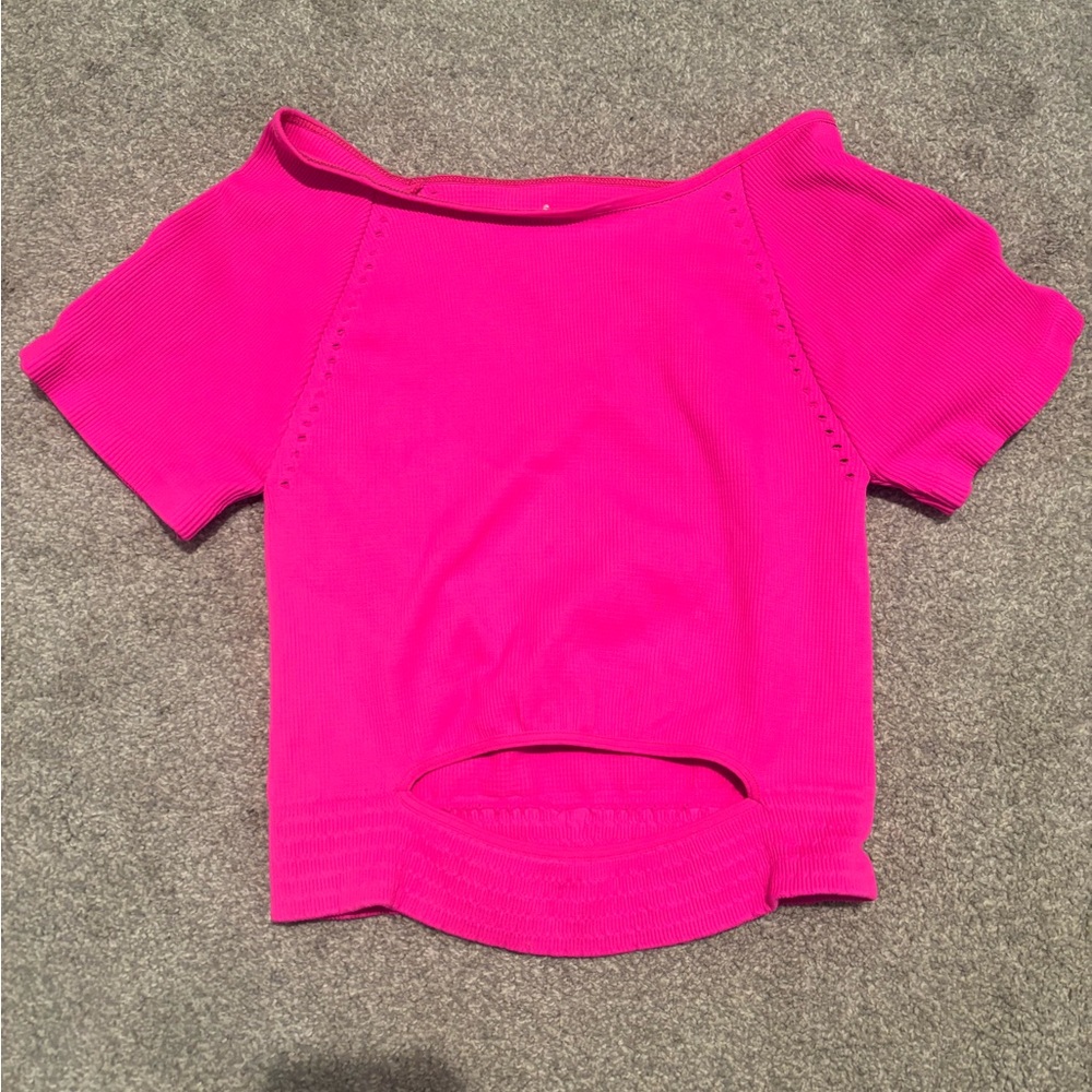 Vibrant Pink Off-Shoulder Women's Top